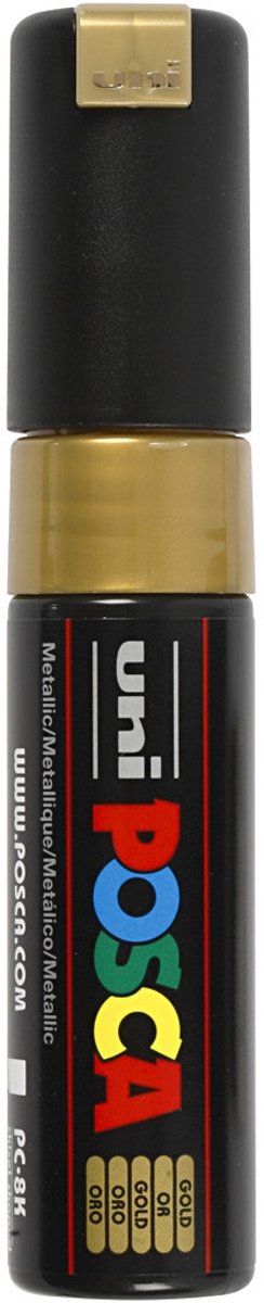 Uni Posca Marker, lijndikte: 8 mm,  PC-8K , gold, breed, 1stuk [HOB-278810]